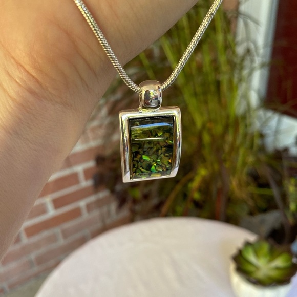 Beautiful silver pendant necklace with matching earrings - Picture 3 of 7